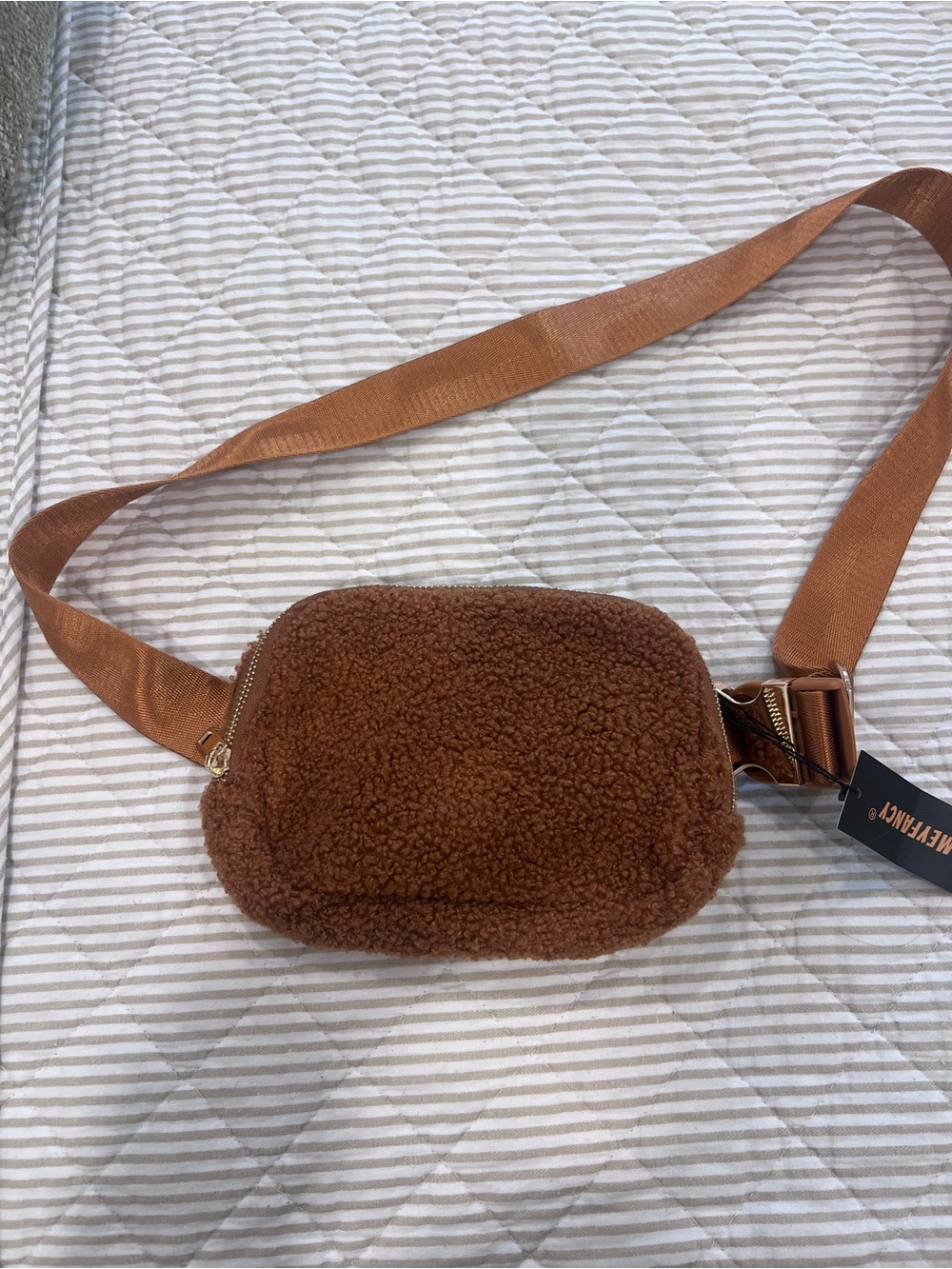 Brown Sherpa Crossbody Bag